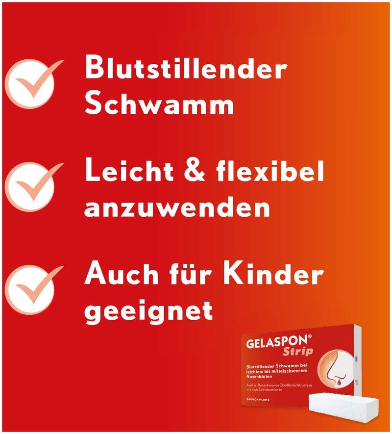 Gelaspon Strip 1 X 1 X 4 cm Gelatineschwamm 4 Stück