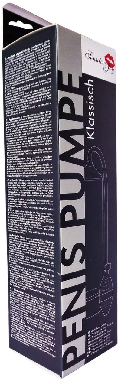 Vakuumpumpe klassisch schwarz mit Penisring gratis 1 Stück