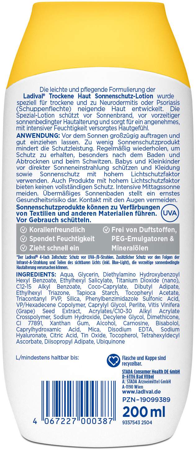 Ladival trockene Haut Sonnenschutz-Lotion LSF 50+ 200 ml