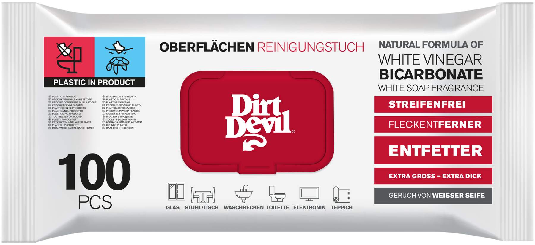 Dirt Devil Oberflächen Reinigungstücher 100 Tücher