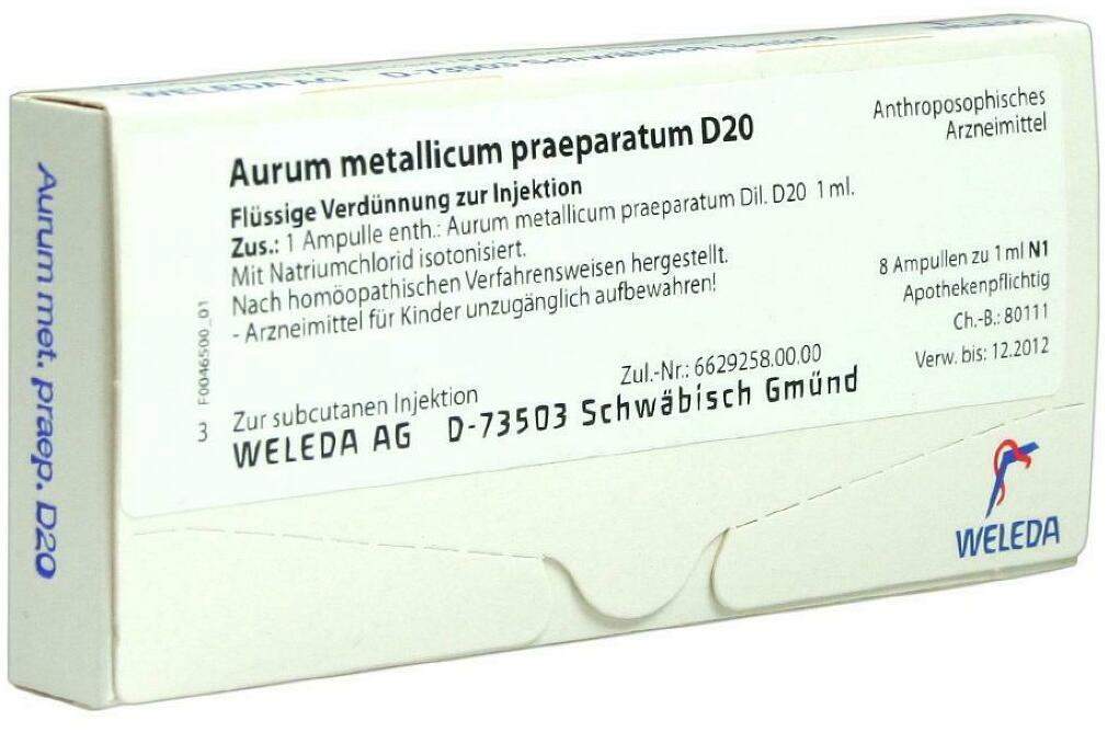 Weleda Aurum Metallicum Praeparatum D20 8 Ampullen