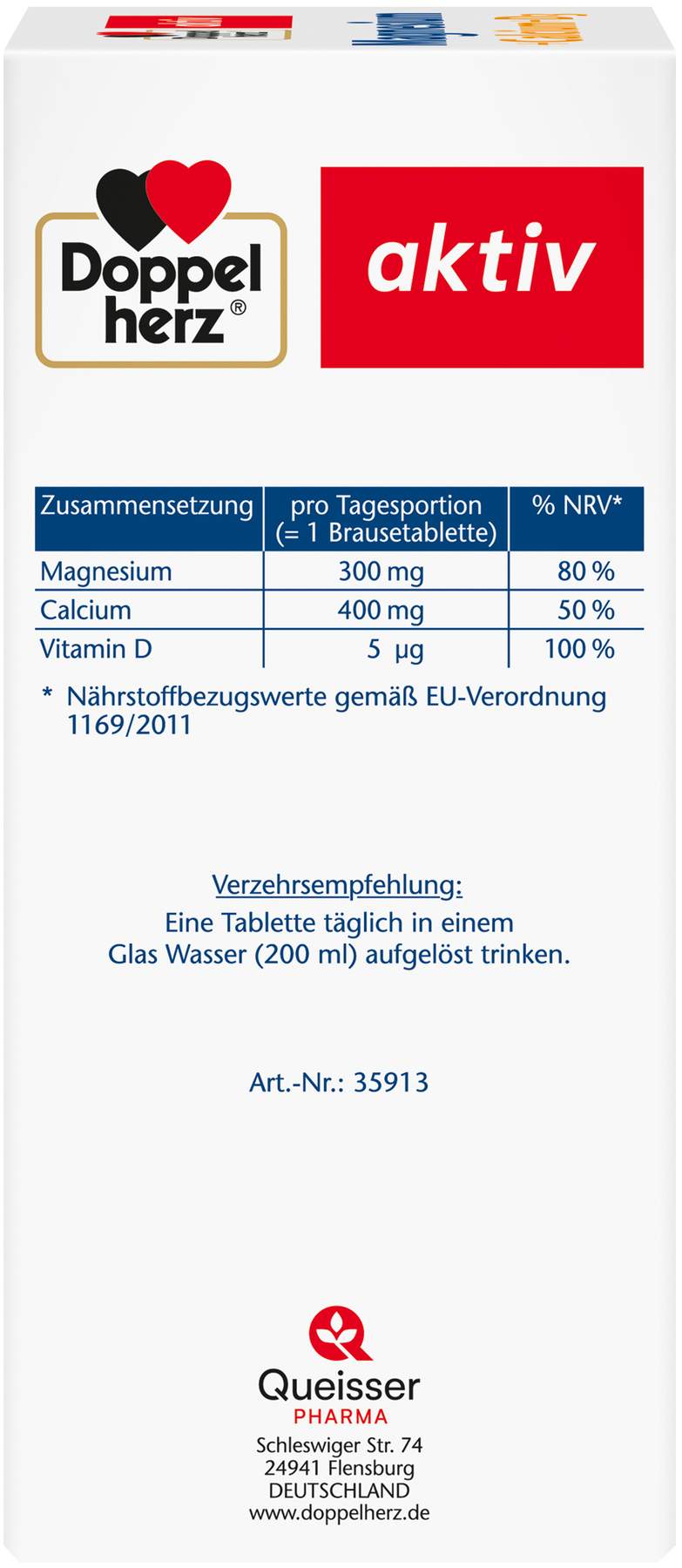 Doppelherz Aktiv Magnesium + Calcium + D3 6 X 15 Brausetabletten