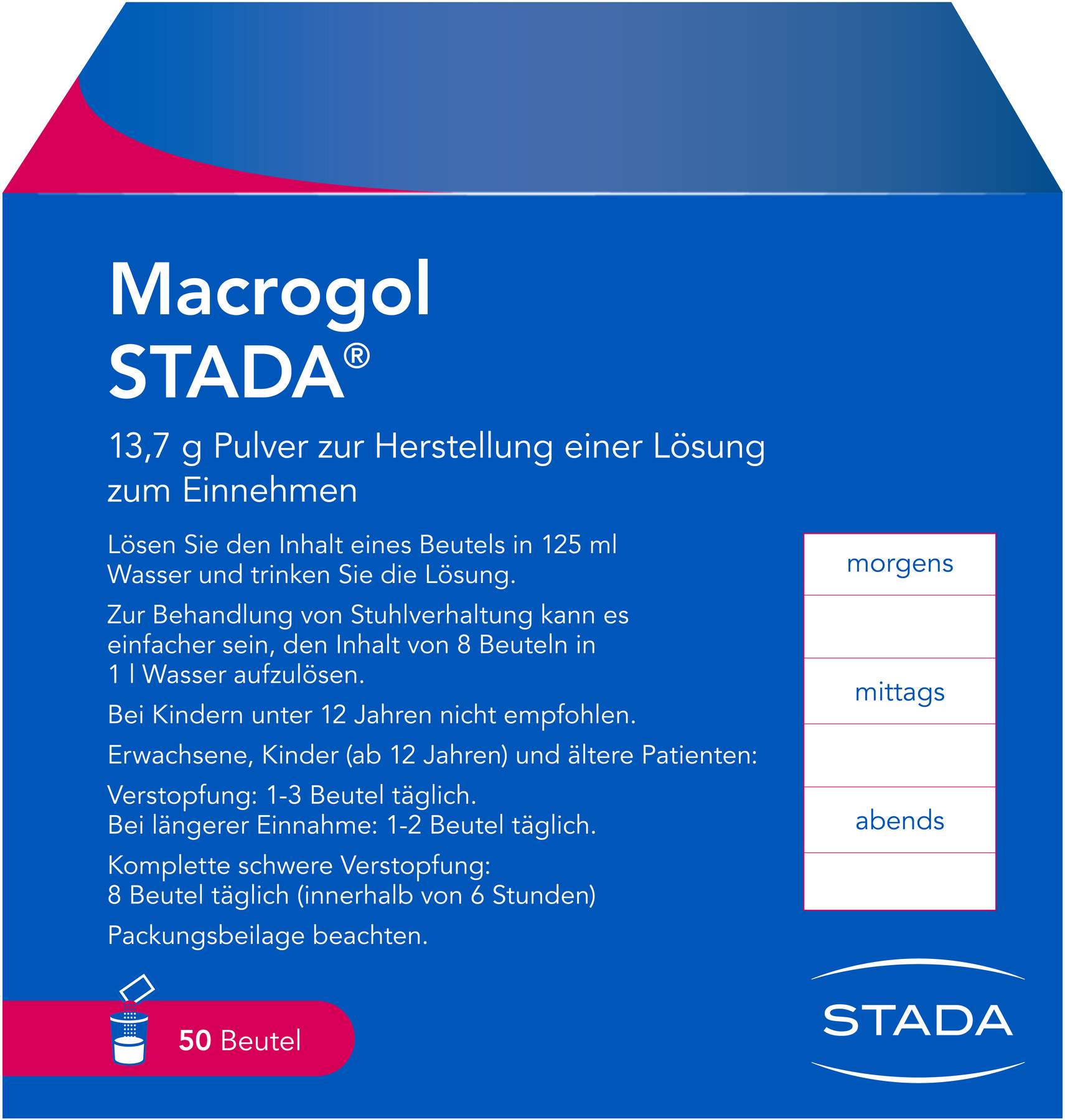 Macrogol Stada 13,7 G Pulver 50 Beutel