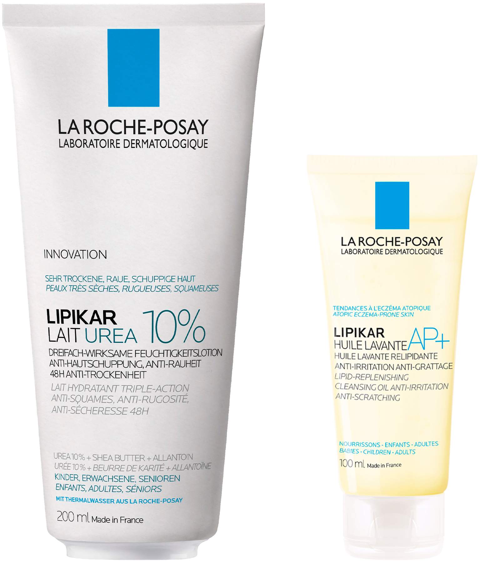 La Roche Posay Lipikar Lait Urea 10% 200 ml Milch + Roche Posay Lipikar Dusch- und Badeöl AP+ 100 ml