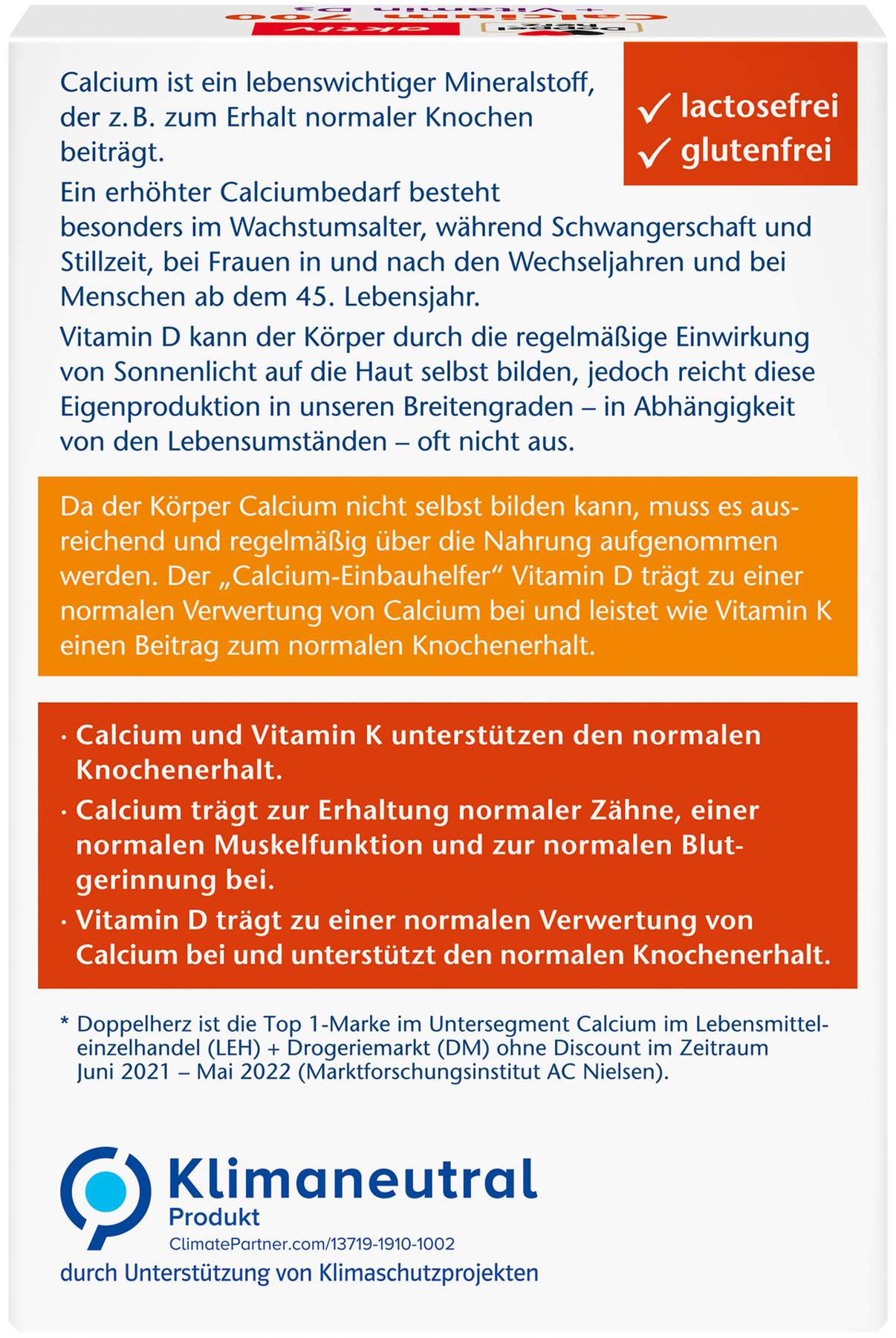 Doppelherz Aktiv Calcium 700 + Vitamin D3 30 Tabletten