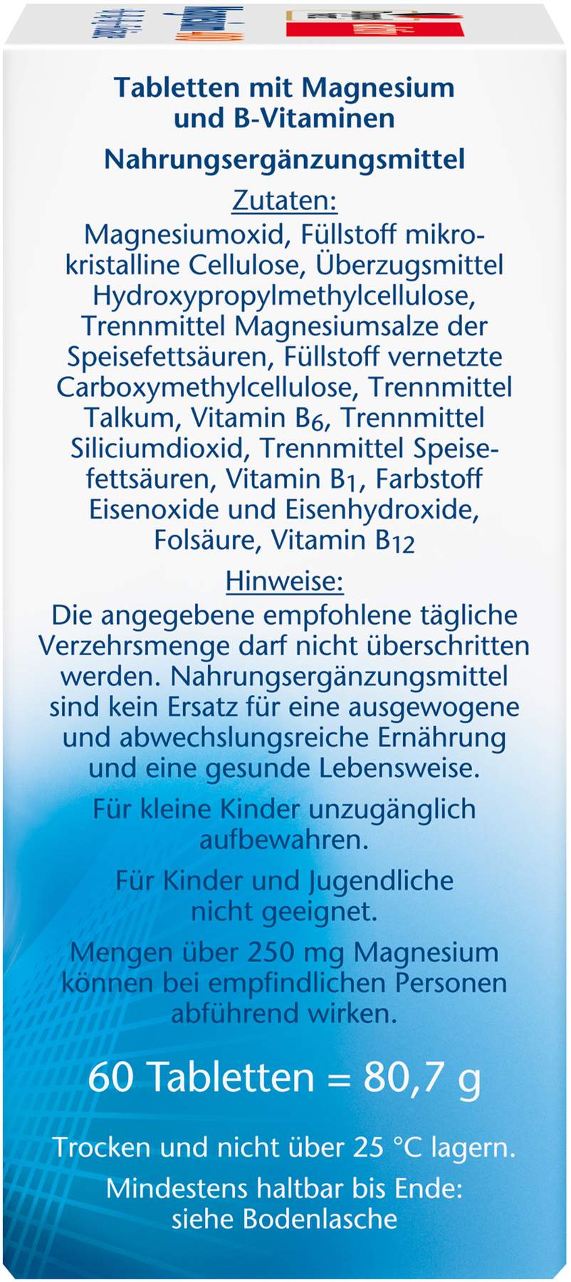 Doppelherz aktiv Magnesium 400 mg + B1 + B6 + B12 + Folsäure 60 Tabletten