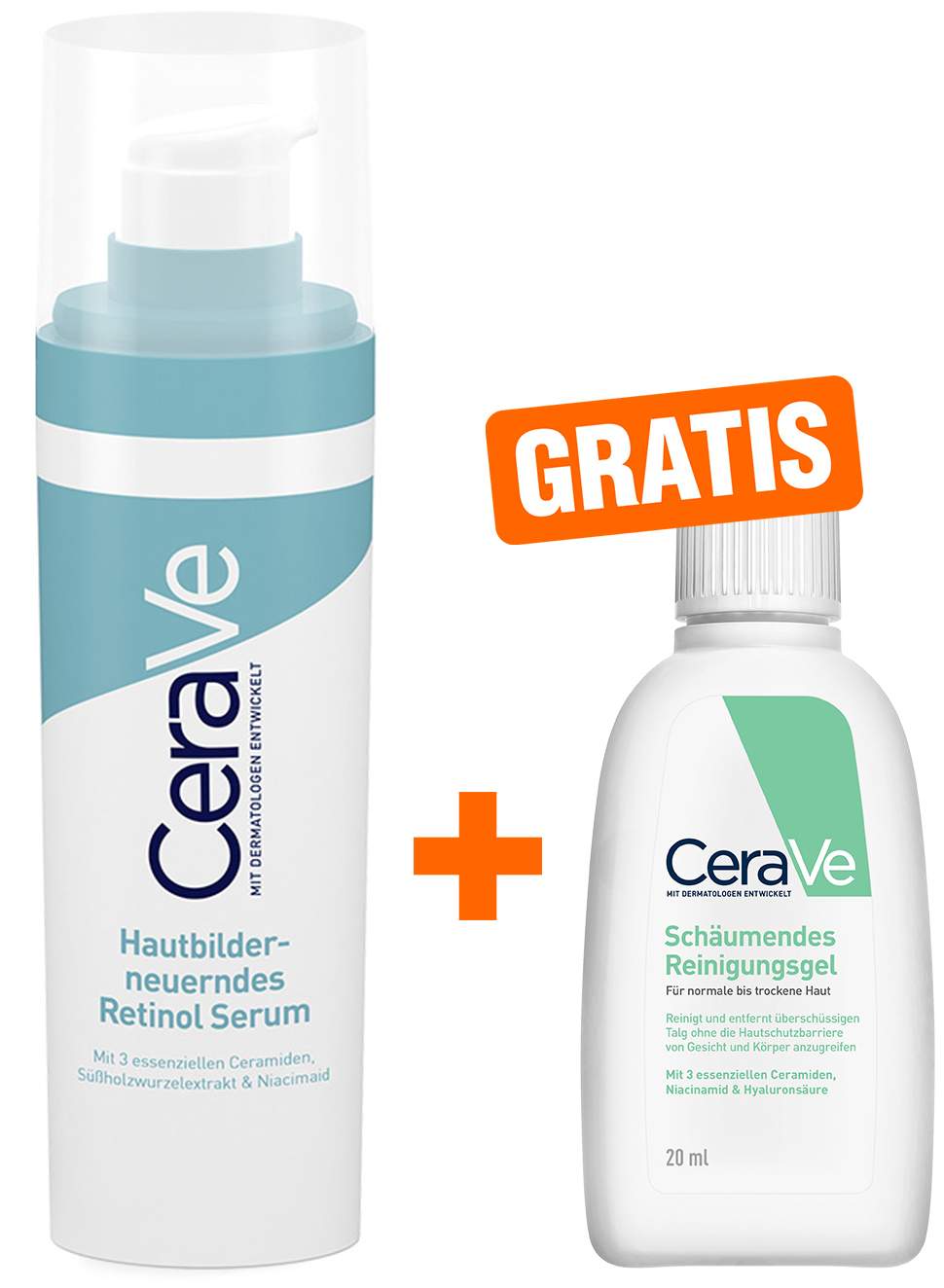 Cerave hautbilderneuerndes Retinol 30 ml + gratis schäumendes Reinigungsgel 20 ml