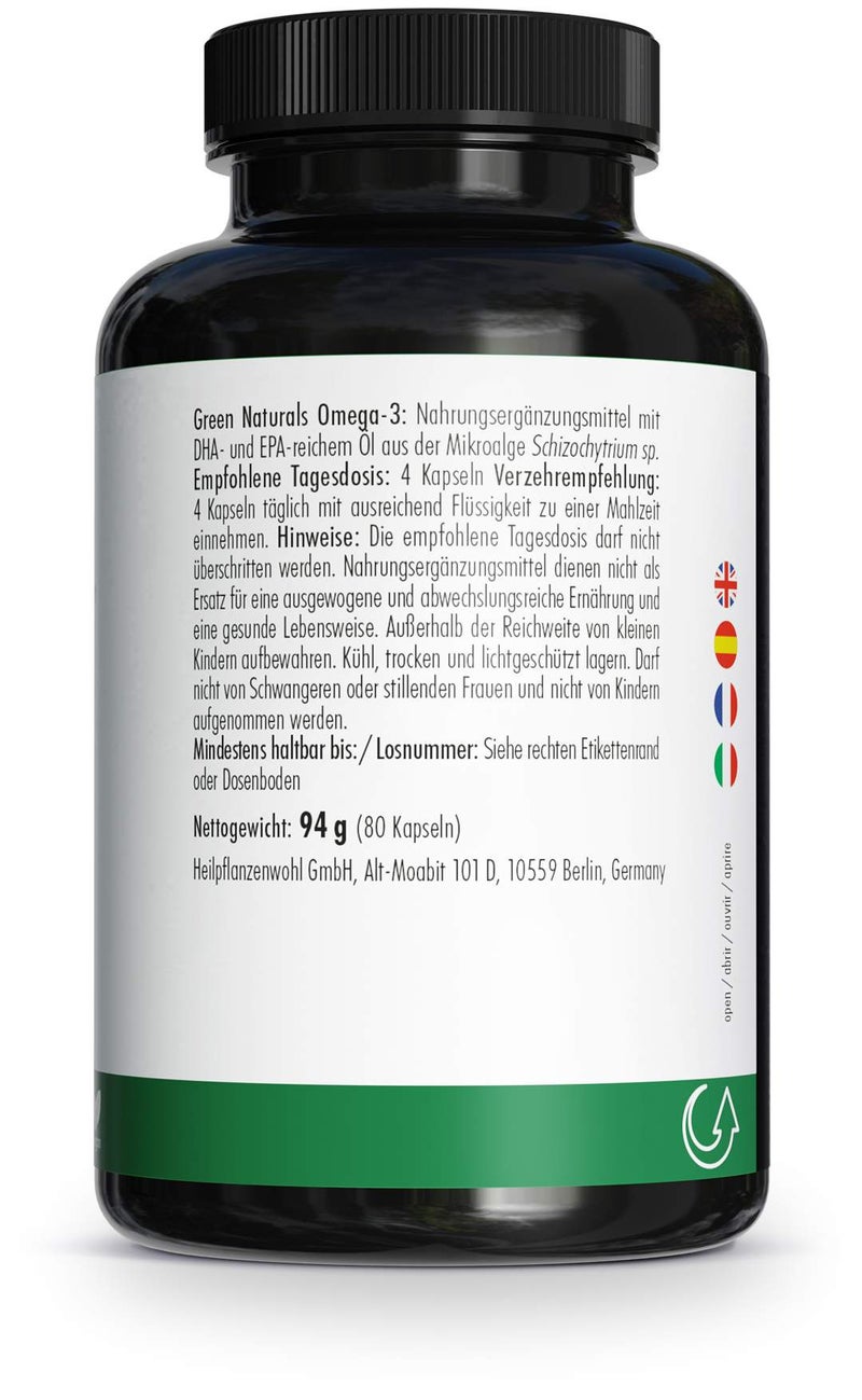 Green Naturals Omega-3 Kapseln 1835 mg Vegan+dha