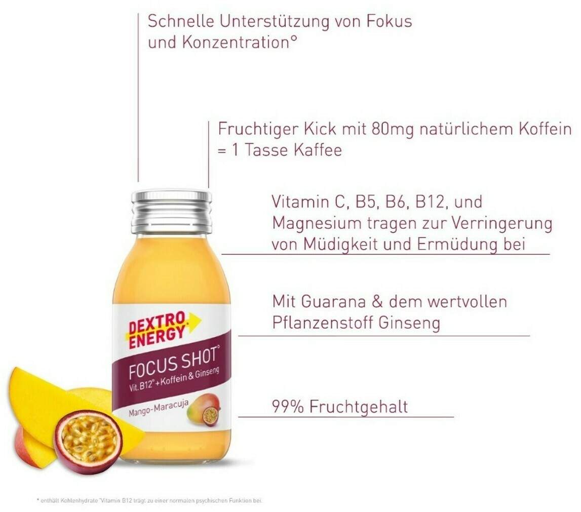 Dextro Energy Focus Shot Mango-Maracuja 60 ml
