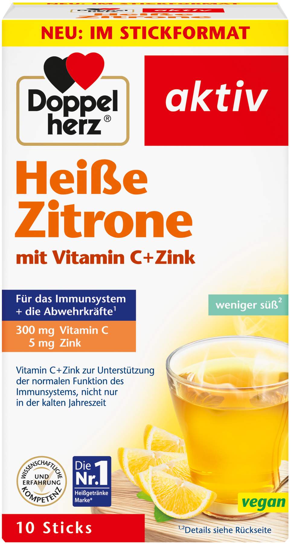 Doppelherz aktiv Heiße Zitrone Vitamin C + Zink Granulat 10 Stück
