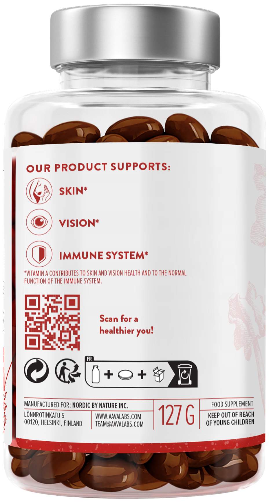 Aavalabs Beta Carotin Vitamin A Vegan 180 Weichkapseln