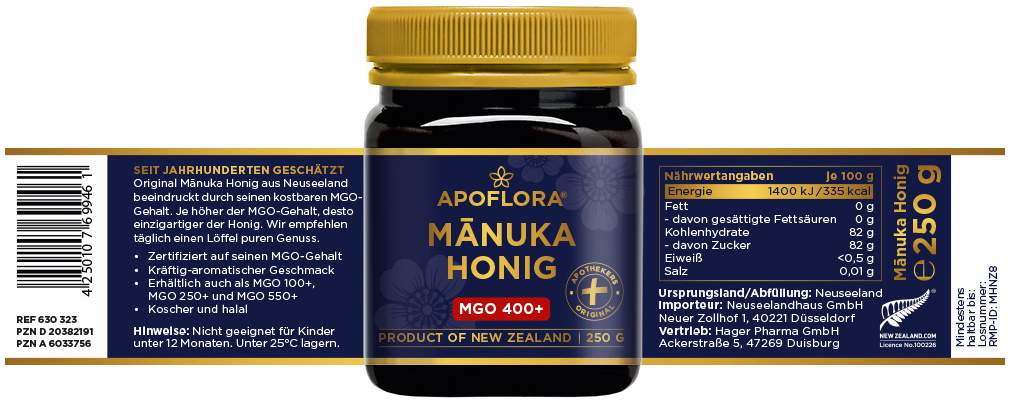 Manuka Apoflora Honig MGO 400+ 250g
