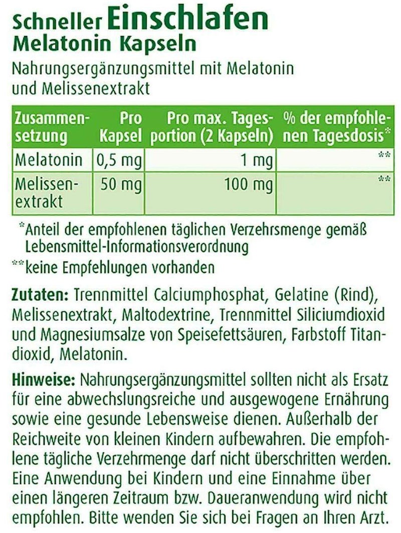 Greendoc schneller einschlafen Melatonin 90 Kapseln