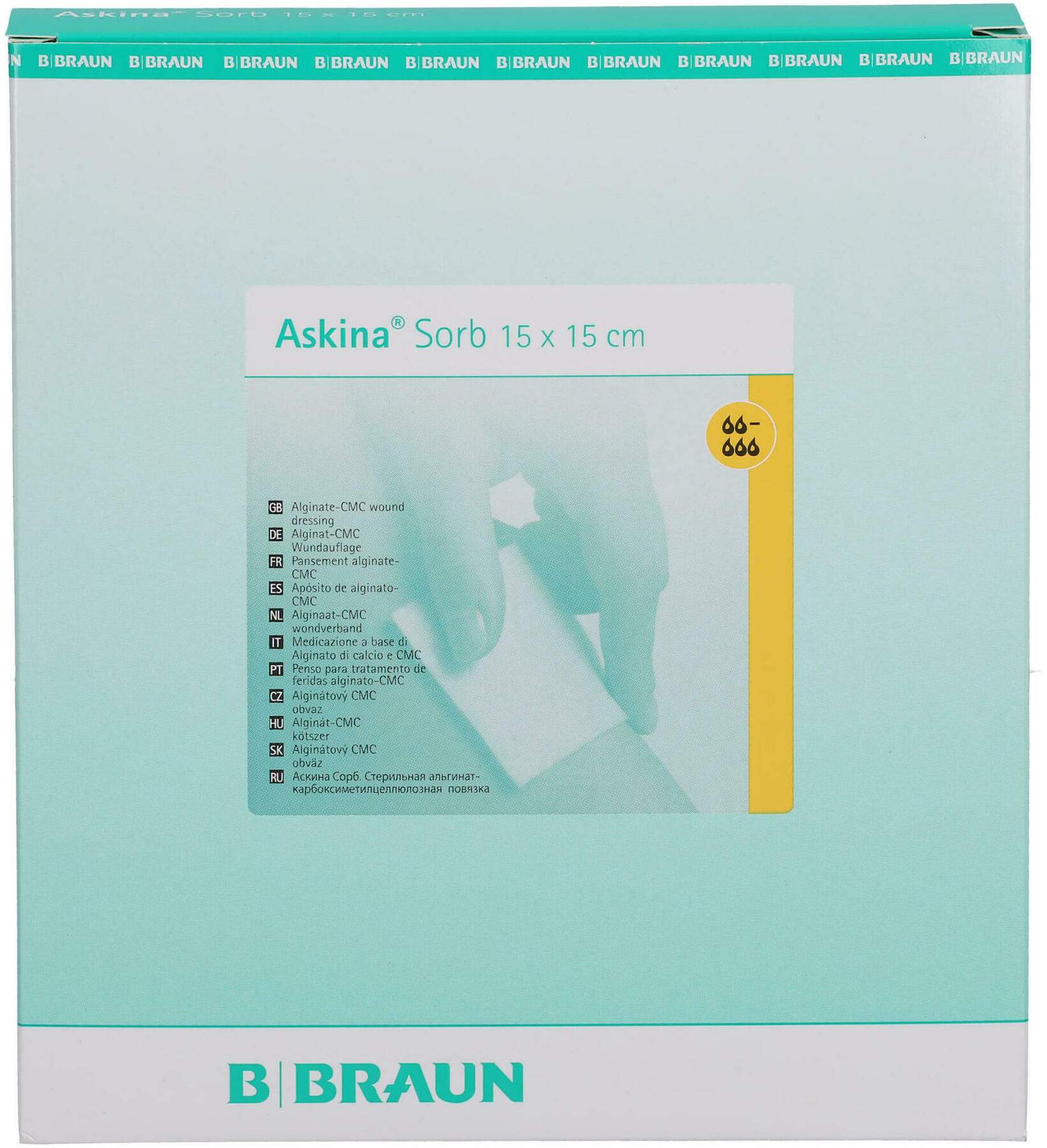 Askina Sorb Alginat Cmc Wundauflage 15x15 cm Steril 10 Stück
