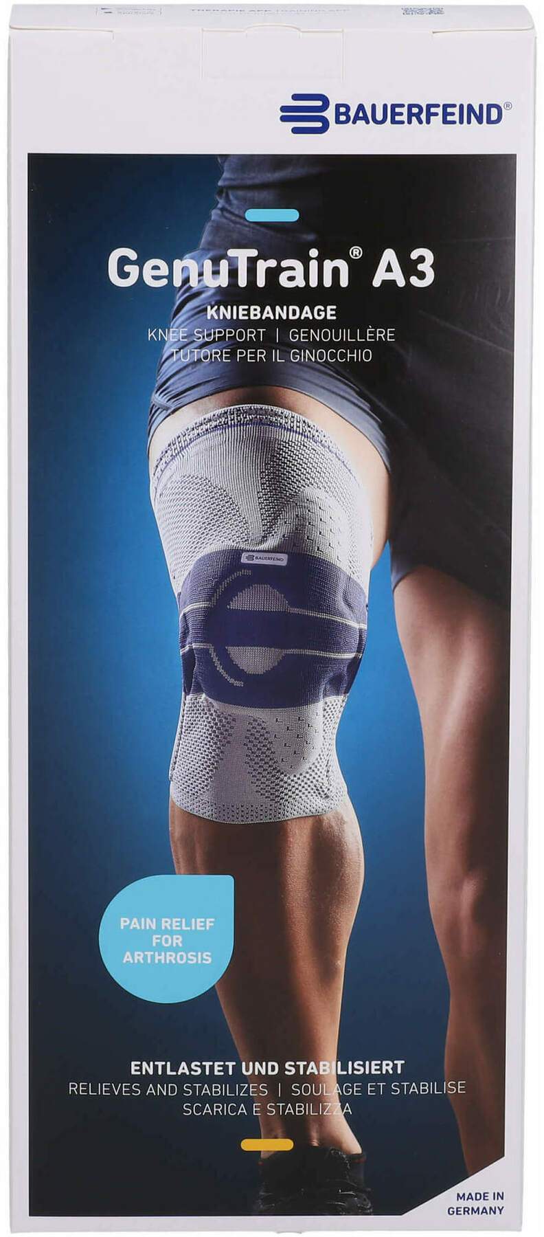 Genutrain A3 Kniebandage Links Gr.3 Natur Pink