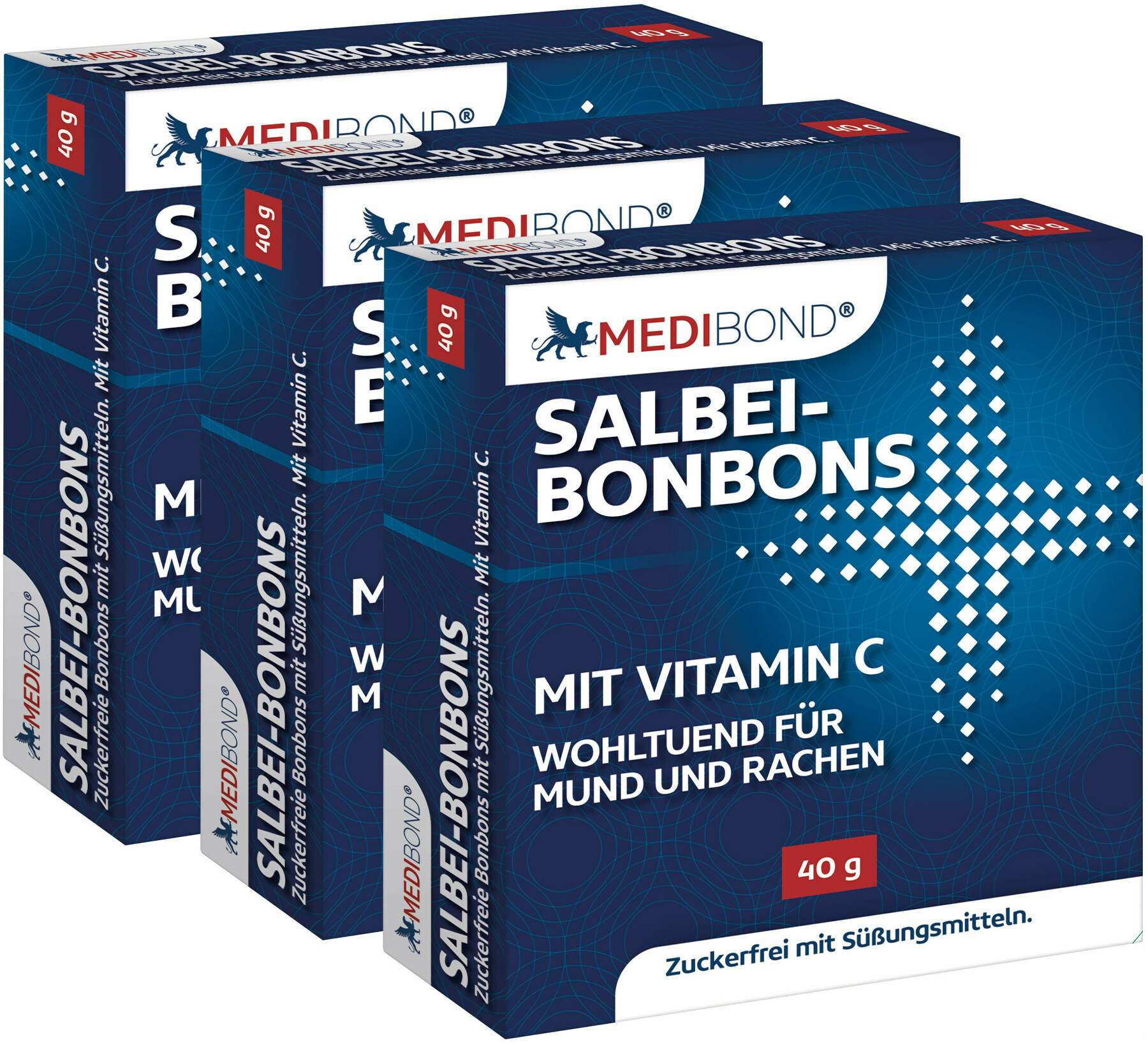Salbei Bonbons zuckerfrei Medibond 3 x 40 g