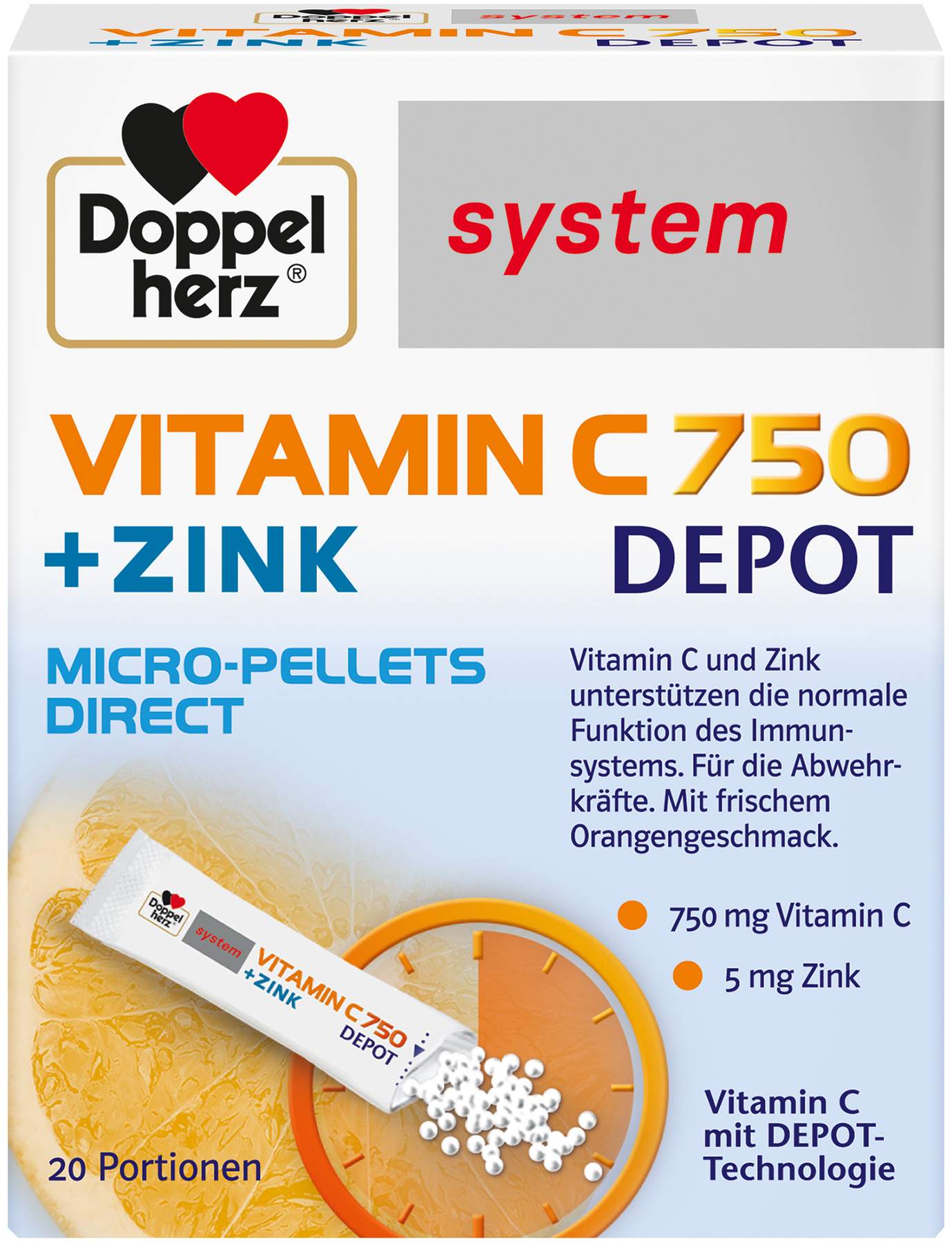 Doppelherz system Vitamin C 750 Depot 20 Pellets