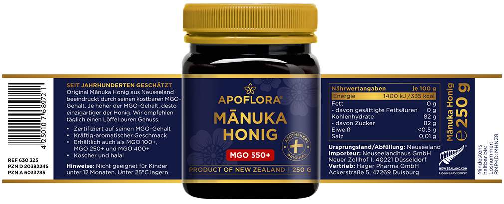 Manuka Apoflora Honig MGO 550+ 250g