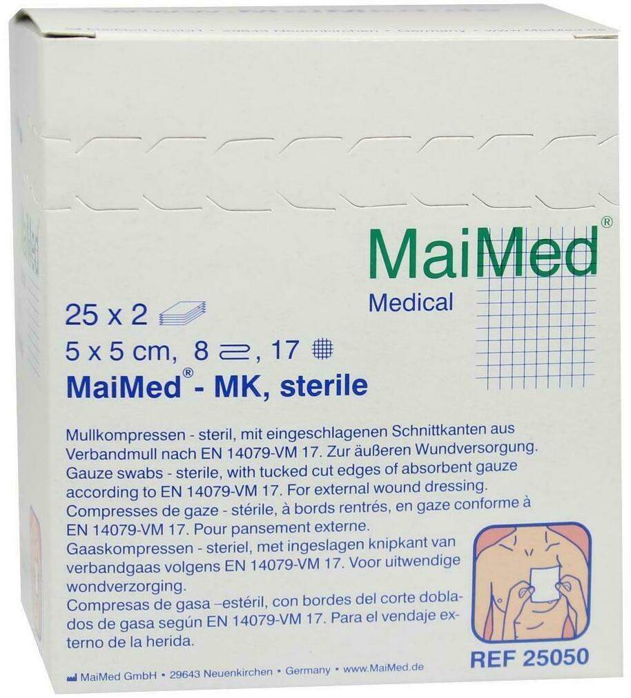 Mullkompressen 5x5 cm Steril 8fach