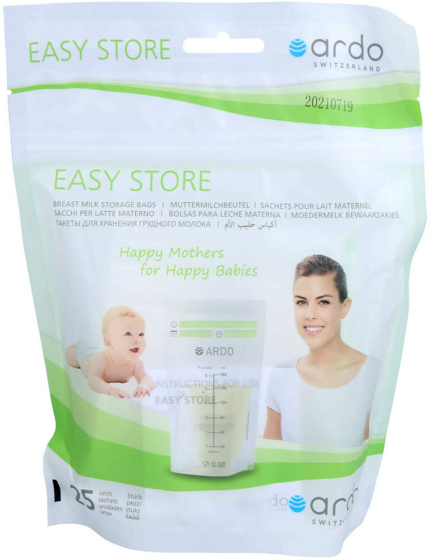 Ardo Easy Store Muttermilchbeutel 180 ml  25 Stück