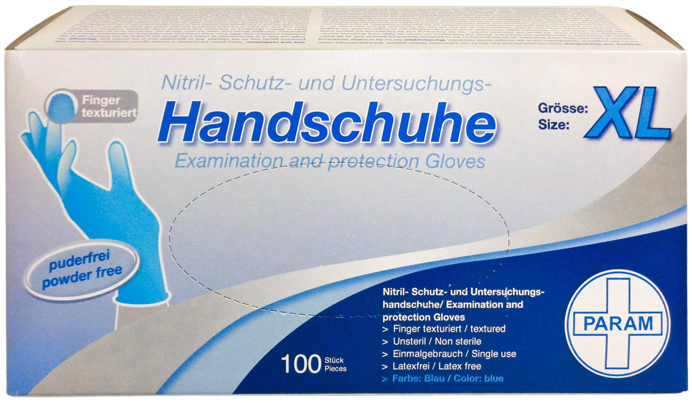 Handschuhe  Einmal Nitril Xl Blau 100 Stück