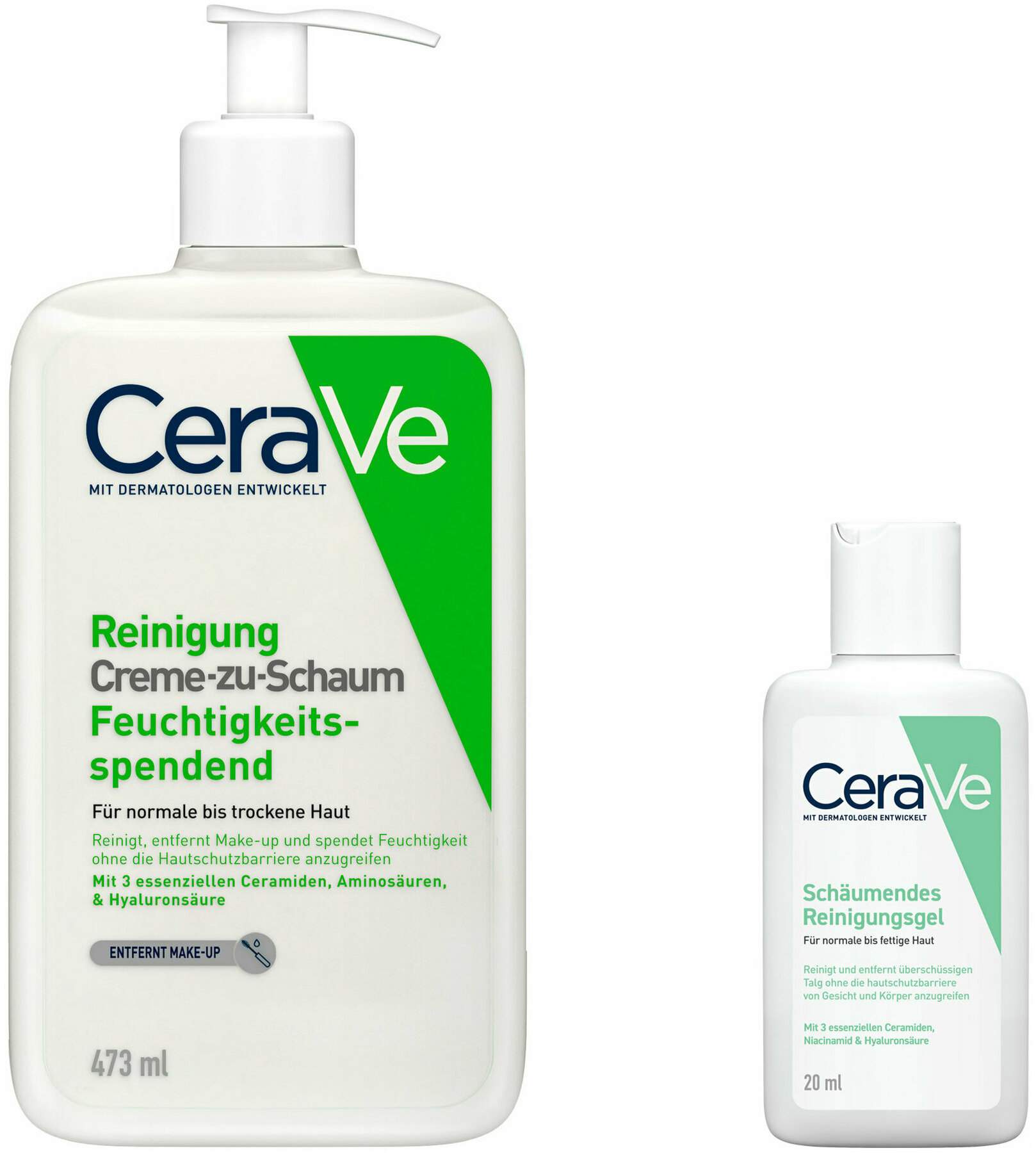 CeraVe Creme-zu-Schaum Reinigung 473 ml + gratis Schäumendes Reinigungsgel 20 ml