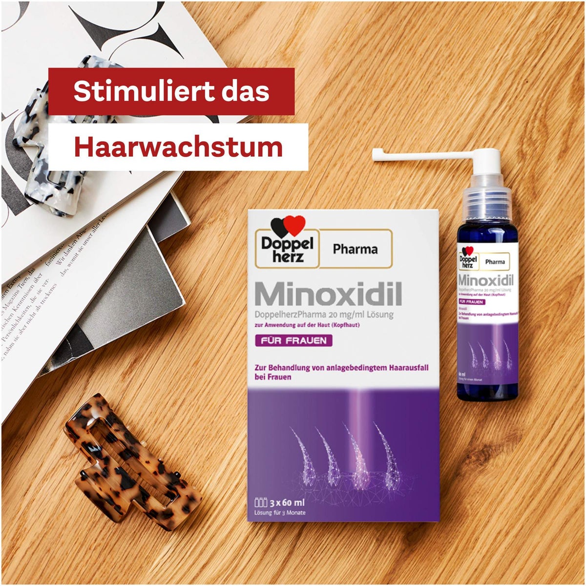 Minoxidil Doppelherz Pharma 20 mg je ml 3 x 60 ml Lösung für Frauen