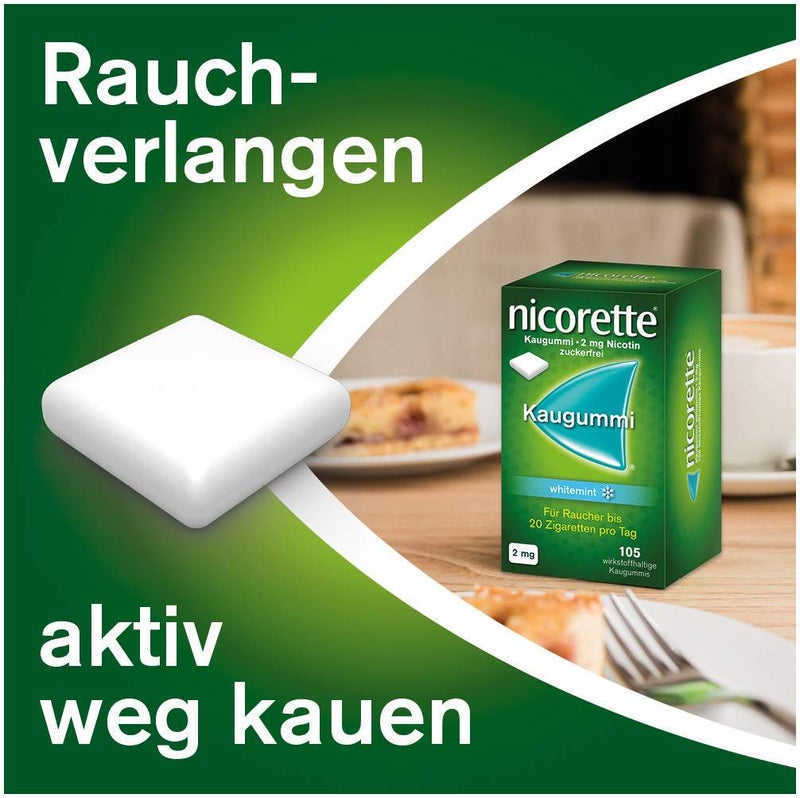 Nicorette Kaugummi 2 mg whitemint 105 Stück