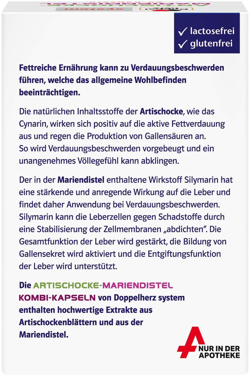 Doppelherz system Artischocke Mariendistel 60 Weichkapseln