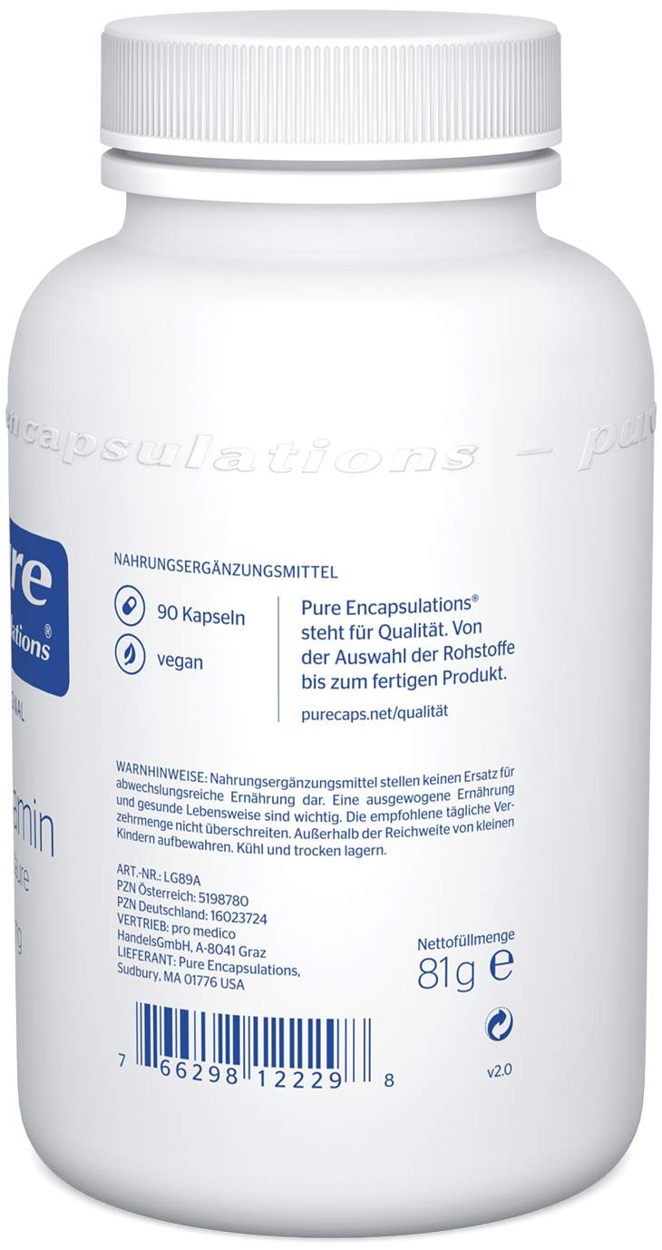 Pure Encapsulations L-Glutamin 850 mg 90 Kapseln