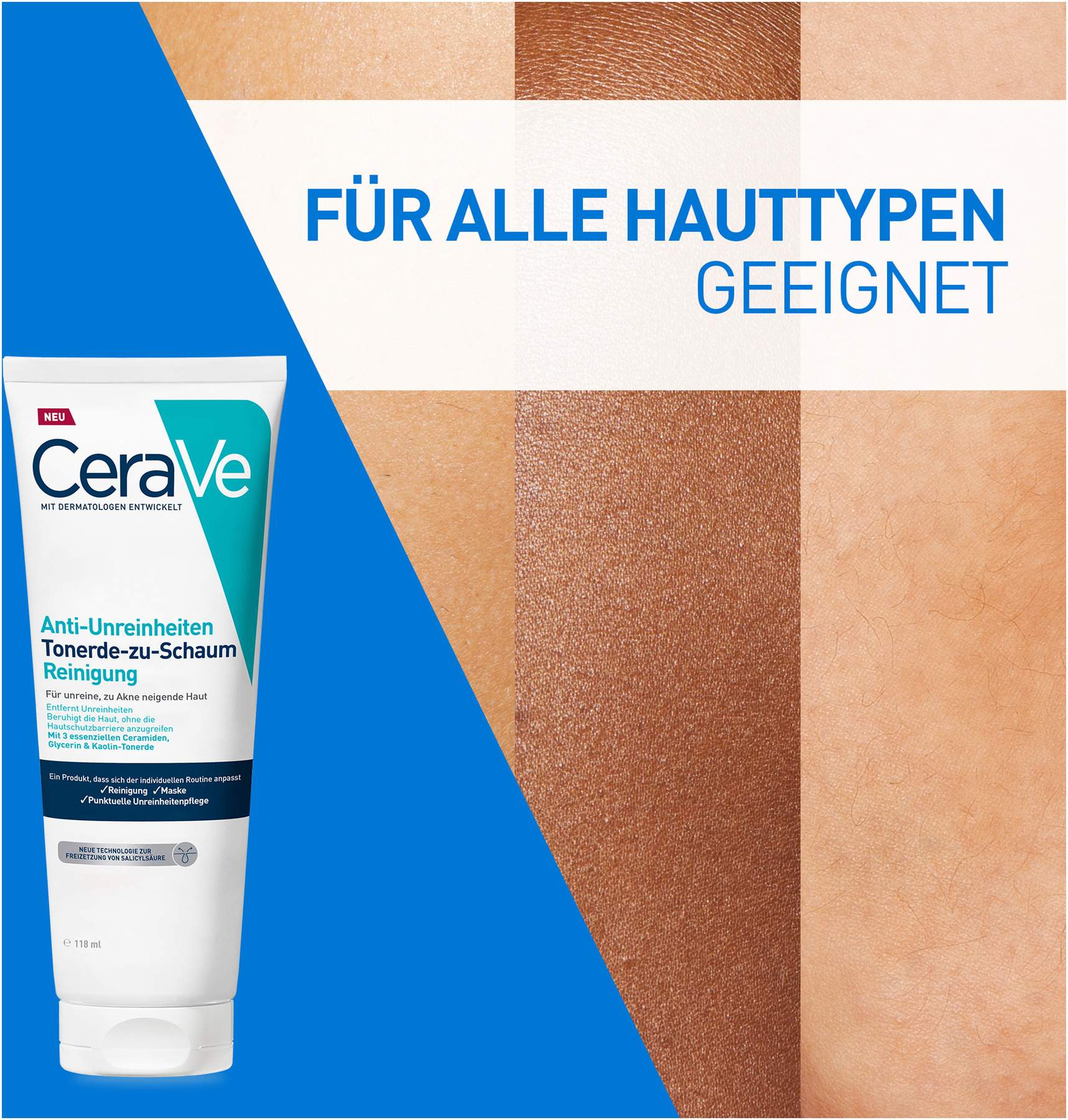 Cerave Tonerde-zu-Schaum Reinigung 118 ml Paste