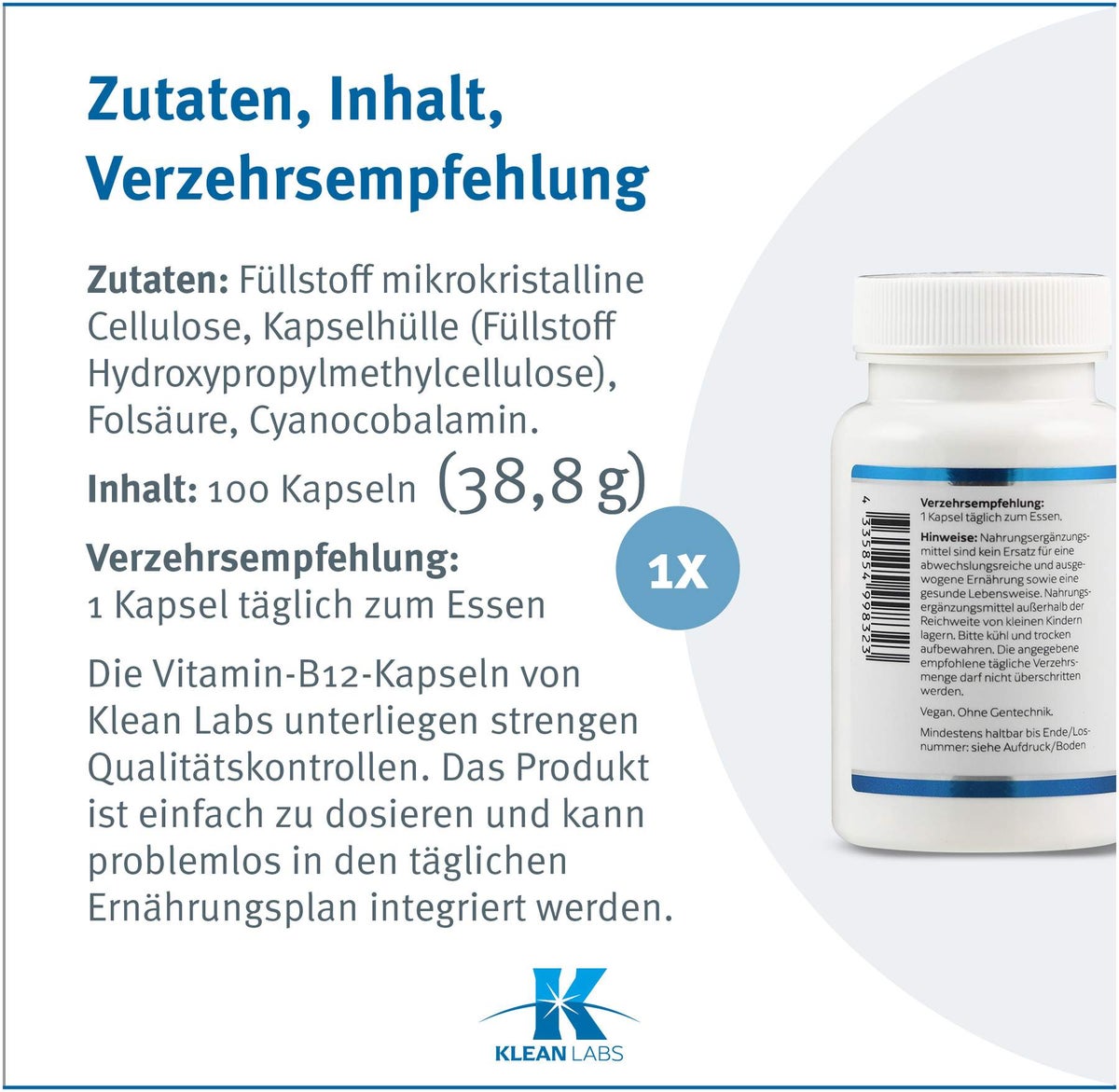 Vitamin B12 + Folsäure Kapseln