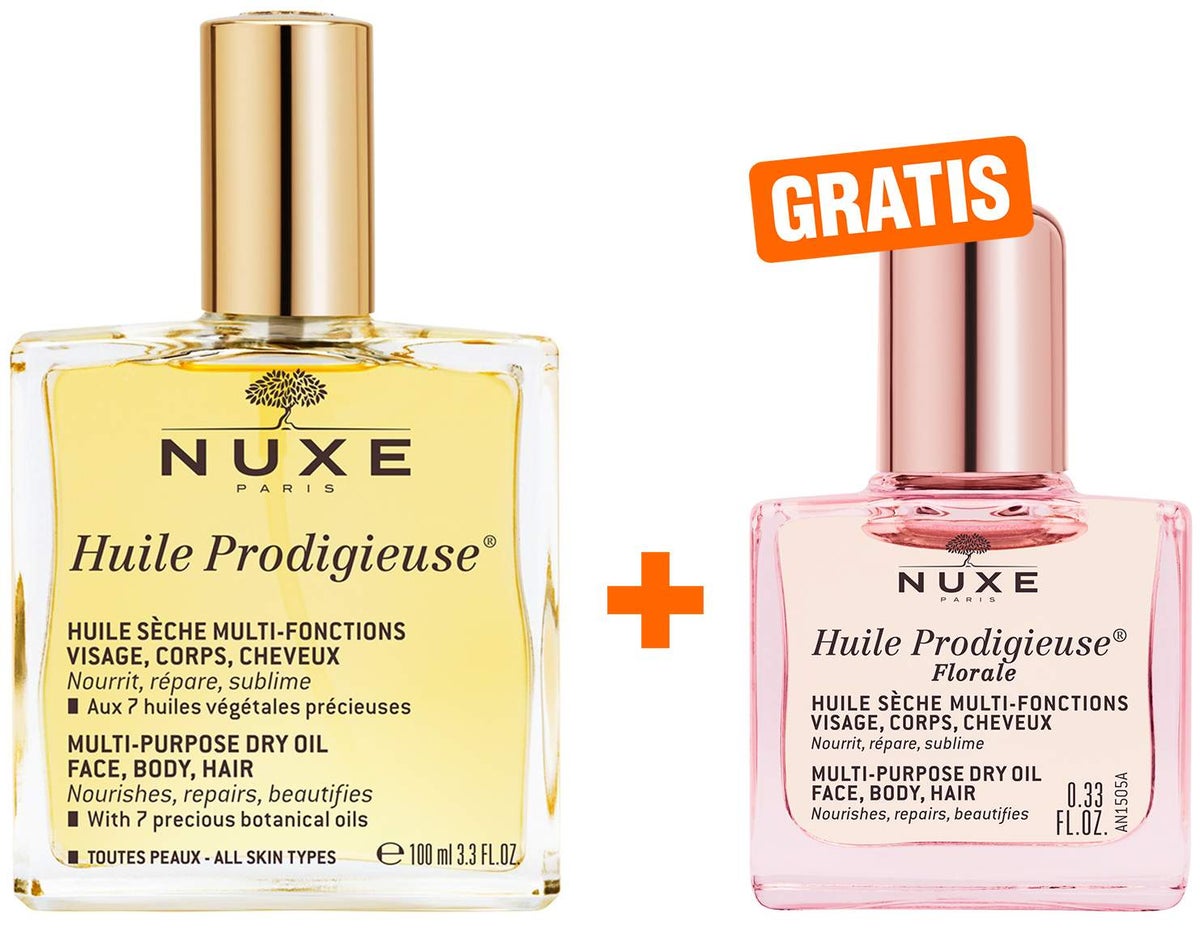 NUXE Huile Prodigieuse NF 100 ml + gratis Huile Prodigieuse Florale 10 ml