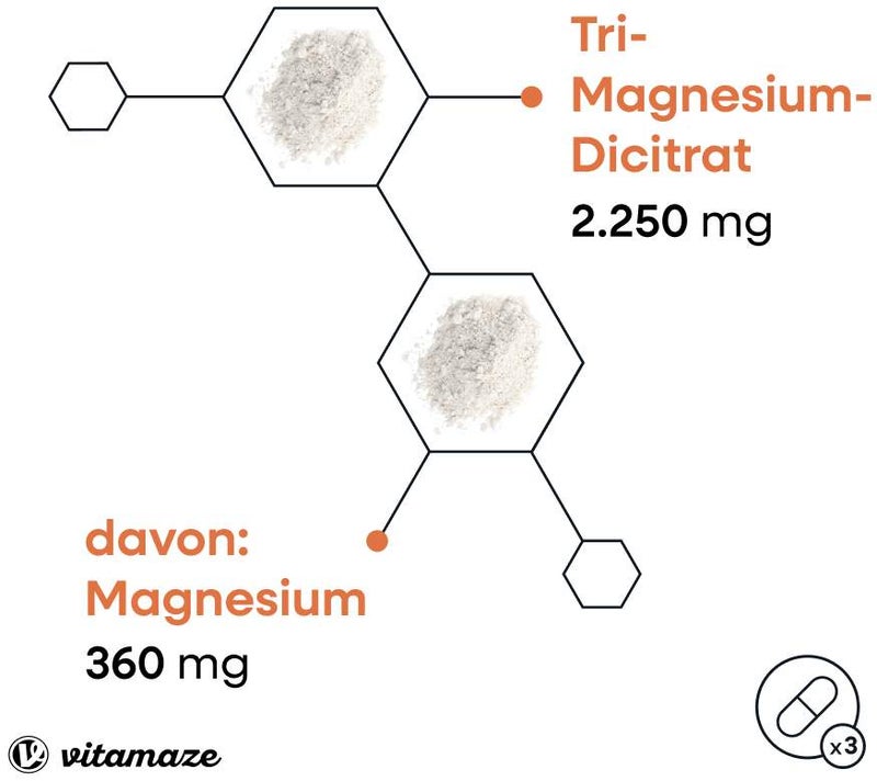 Magnesiumcitrat 360 mg Vegan 180 Kapseln