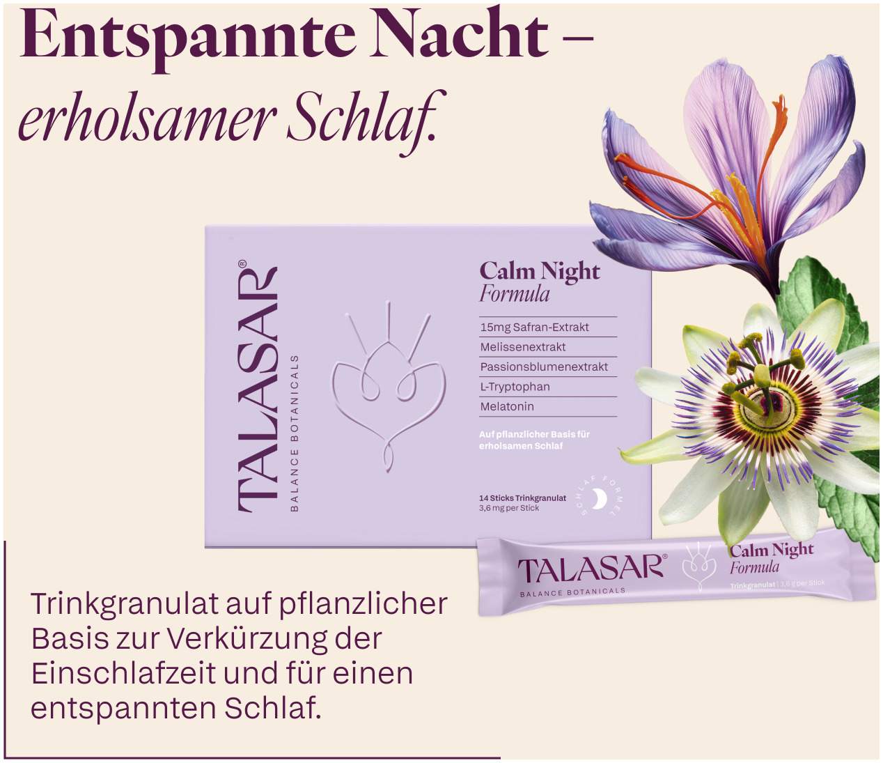 Talasar Calm Night 14 Sticks Trinkgranulat