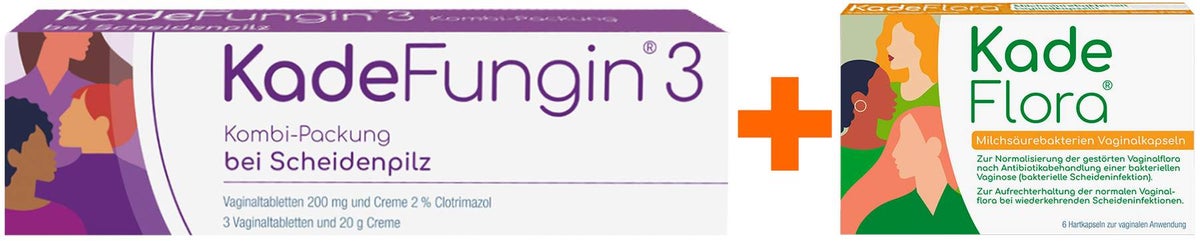 Kadefungin 3 Kombipackung 1 Stück + Kadeflora Milchsäurebakterien Vaginalkapseln 6 Stück