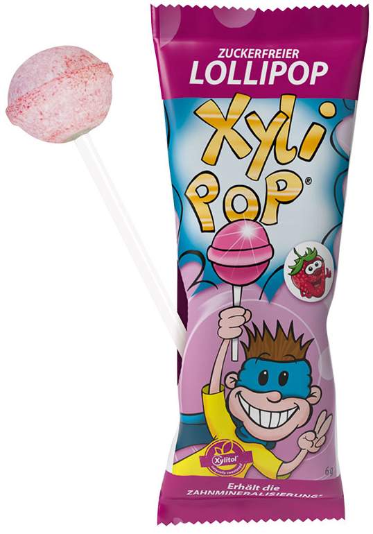 Miradent Xylipop Lolli Zahnpflegelolli Erdbeere 1 X 6 G