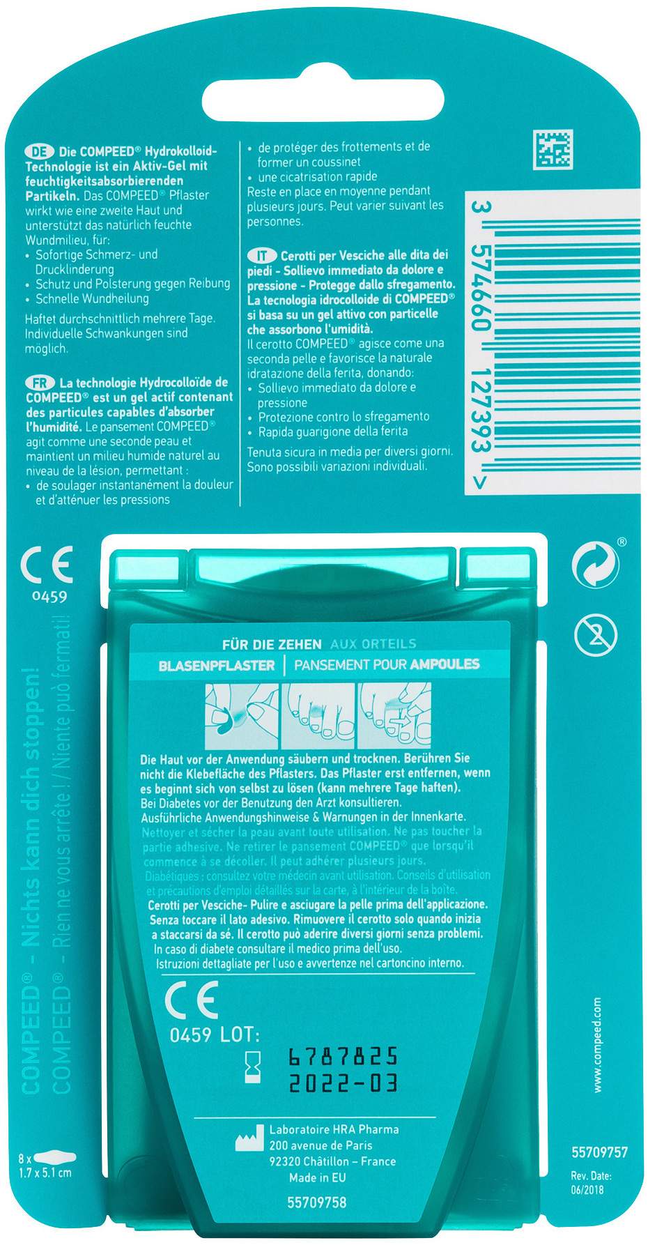 Compeed 8 Blasenpflaster an den Zehen