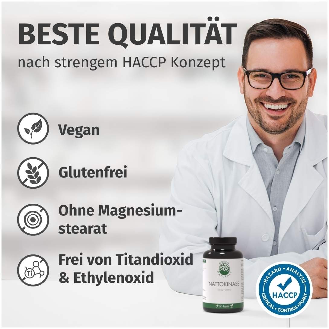 Green Naturals Nattokinase 100 mg Vegan 365 Kapseln