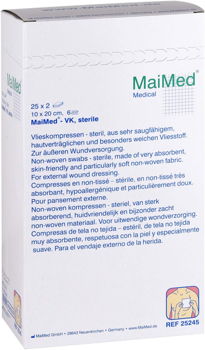 Vlieskompressen 10x20cm 6fach Steril