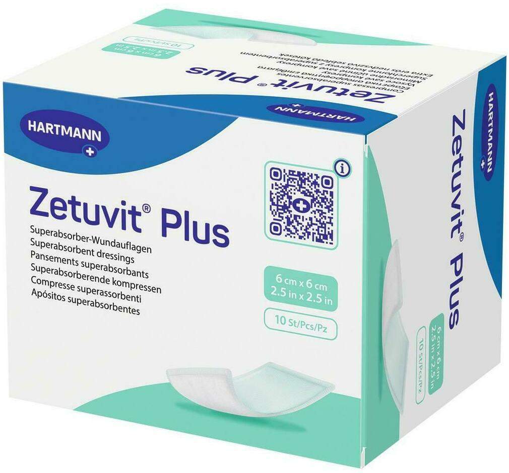 Zetuvit Plus Extrastarke Saugkompr.Steril 6x6 cm