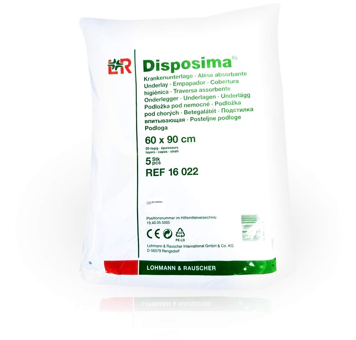Disposima Krankenunterlagen 60x90 cm 20lagig 5 Stück