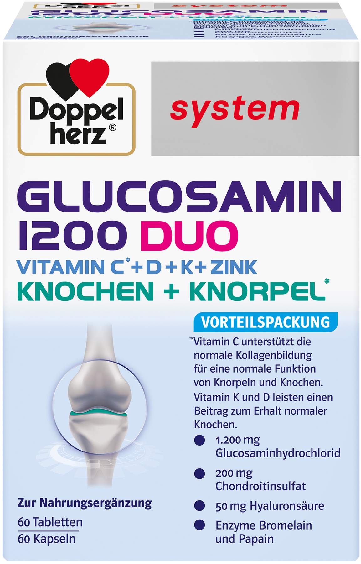 Doppelherz system Glucosamin 1200 Duo 120 Tabletten