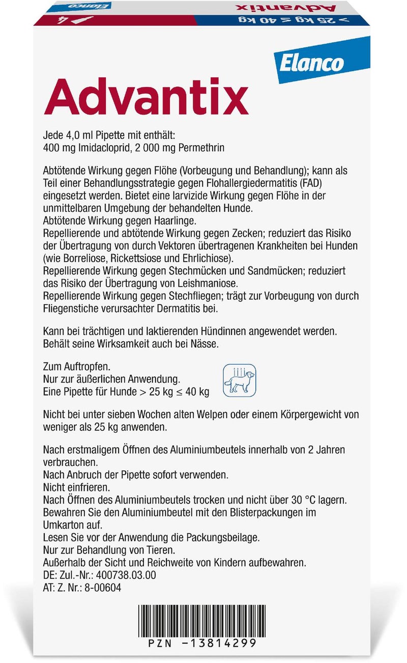 Advantix Spot-On Hund 25-40 kg 4 x 4 ml Lösung
