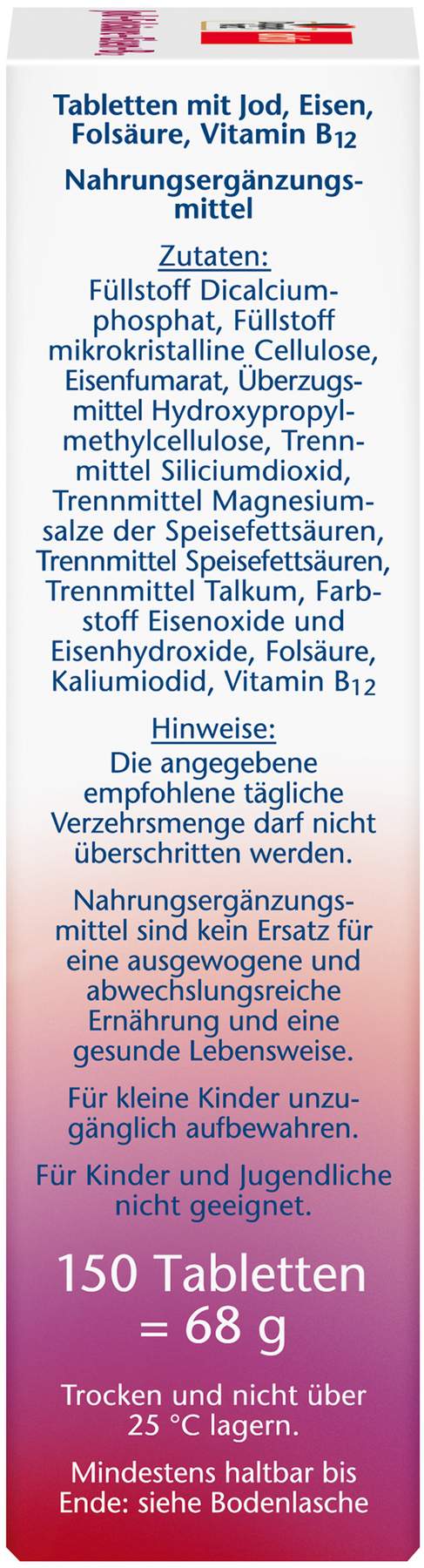 Doppelherz Aktiv Jod + Folsäure + Eisen + Vitamin B12 150...