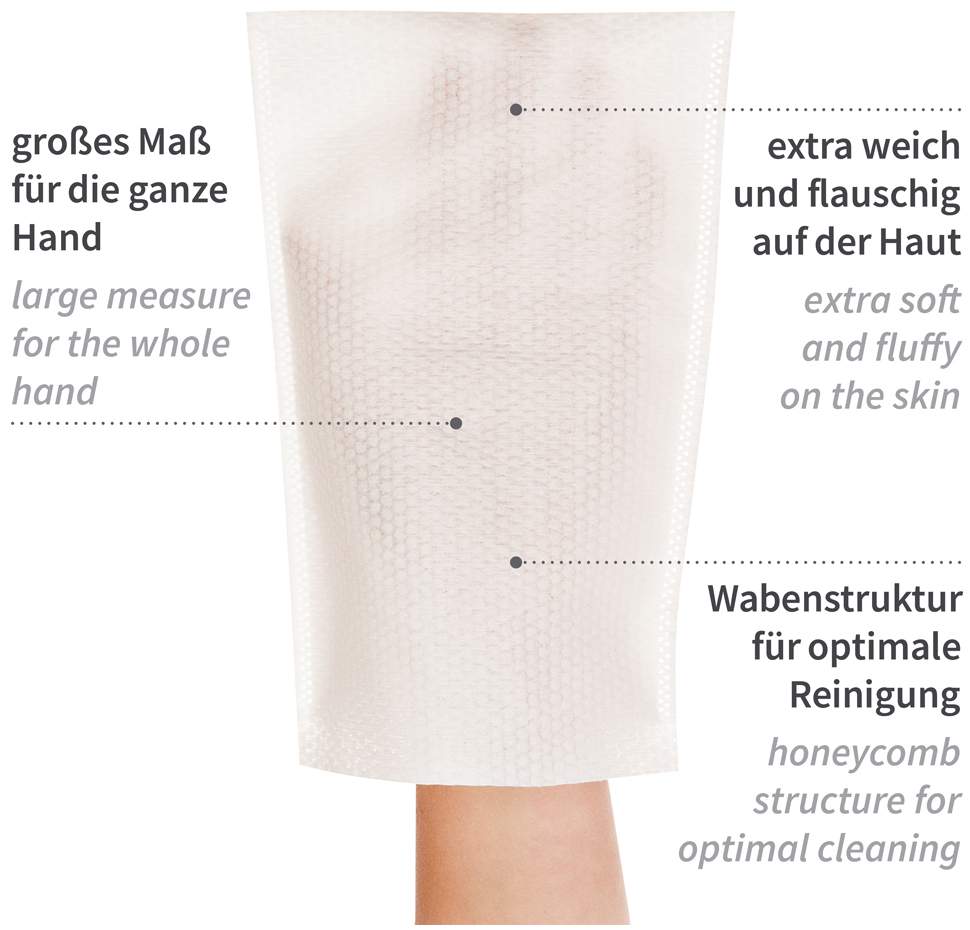 Waschhandschuh Soft Spunlace 15 x 22 cm 50 Stück