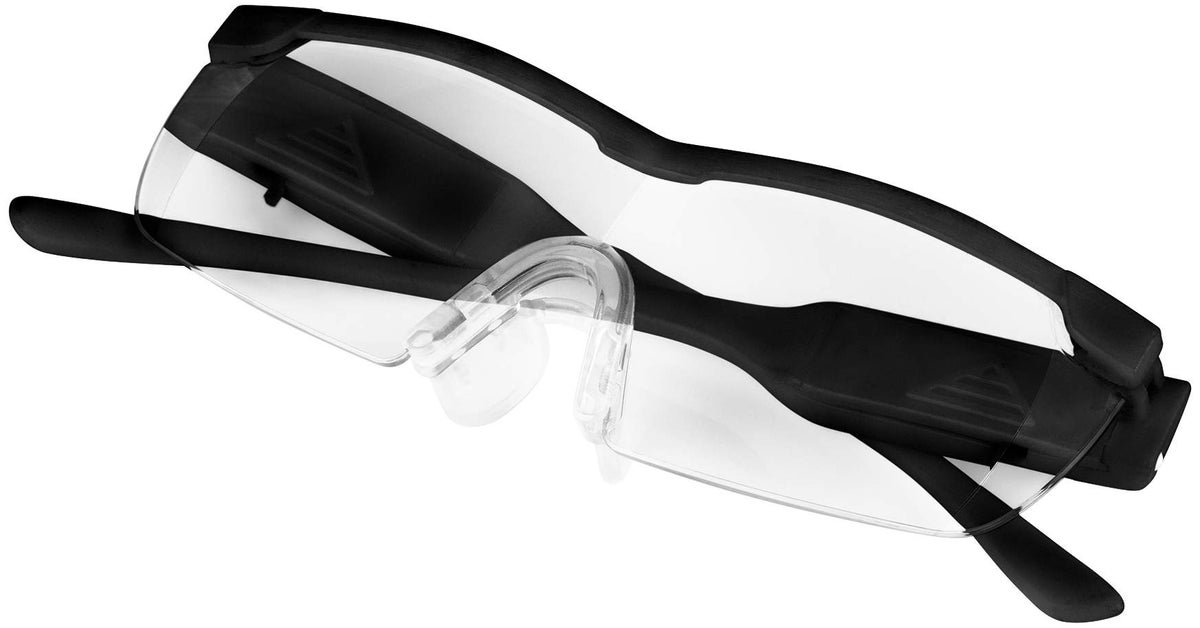 160% Vergrößerungsbrille mit 2 LED-Licht & Blaulichtfilter, schwarz,+ Gratis Brillenputztücher 10st.