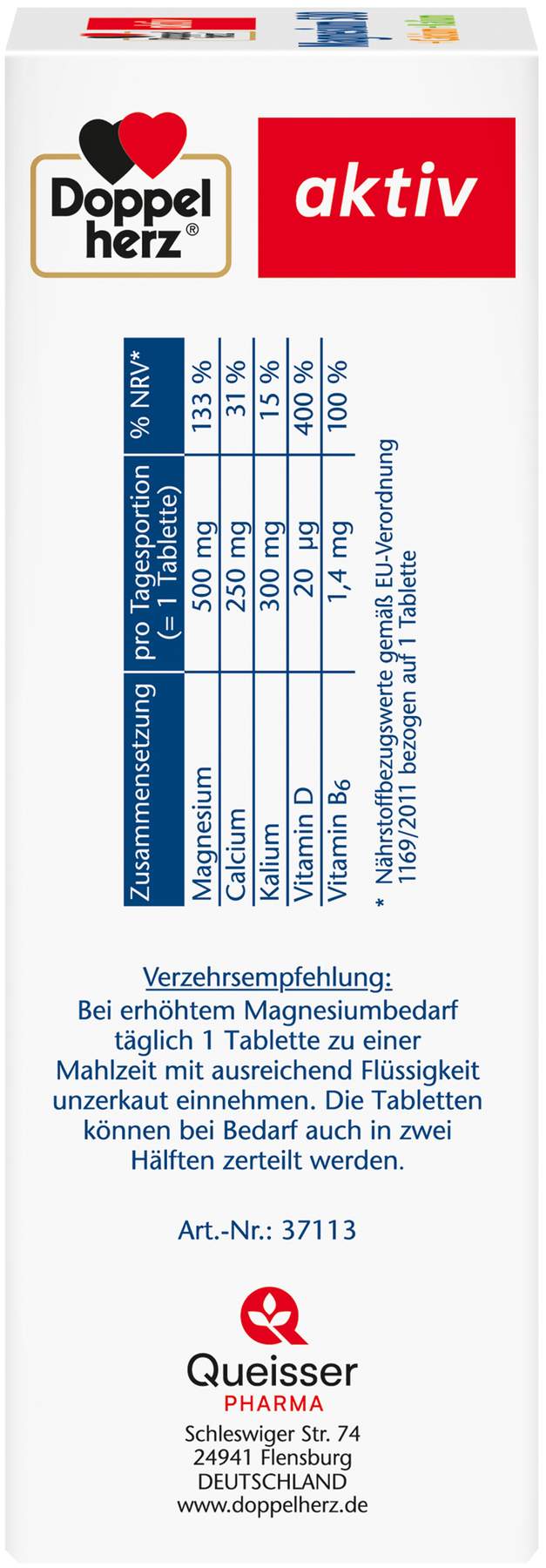 Doppelherz Aktiv Magnesium 500+calcium+kalium Tabletten 100  Stück