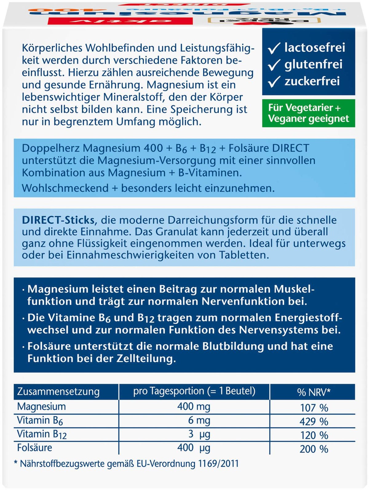 Doppelherz aktiv Magnesium+B Vitamine 40 Direct Pellets