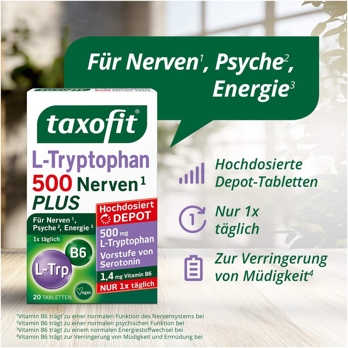 Taxofit L-Tryptophan 500 20 Tabletten